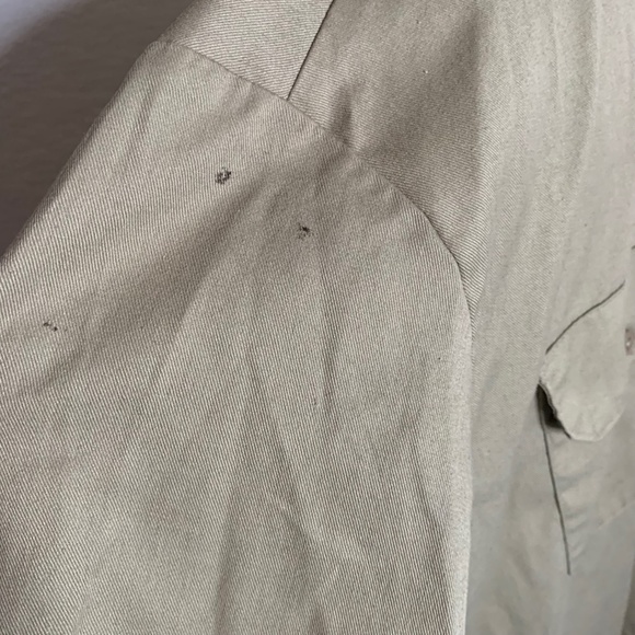 𝅺DICKIES Tan Short Sleeve Workwear Button Up Shirt Men's Size Large (1054) - Picture 4 of 14
